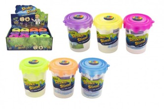 Výroba slizu/hmoty svítící ve tmě mini sada vědecká hra 6 barev v plastové dóze 5,5x7cm 12ks v boxu