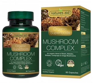 Natures Aid Reishi, Maitake, Shitake, Cordyceps, Chaga Complex 60 tablet