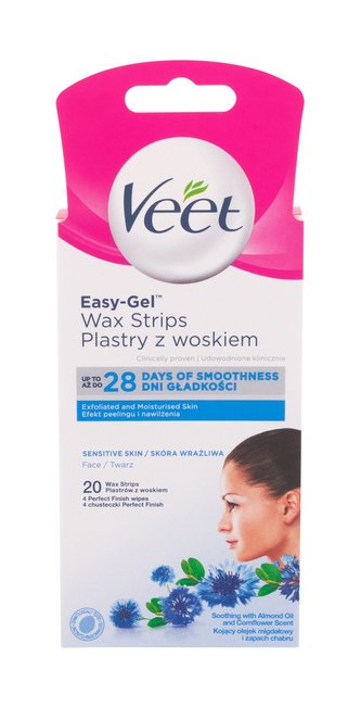 Veet Easy-Gel Depilační přípravek Wax Strips 20 ks Sensitive Skin pro ženy
