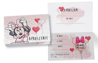 Zaproszenie ZD-015 Myszka Minnie (5 szt.)