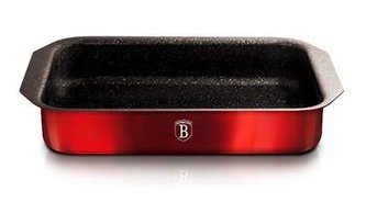 Plech Berlingerhaus na pečení hluboký s mramorovým povrchem Burgundy Metallic Line 35 x 25 cm