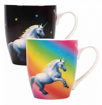 Proměňovací keramický hrnek Anne Stokes: Moonlight Unicorn - Jednorožec (objem 500 ml)