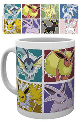 Bílý keramický hrnek Pokémon: Eevee Evolution (objem 300 ml)