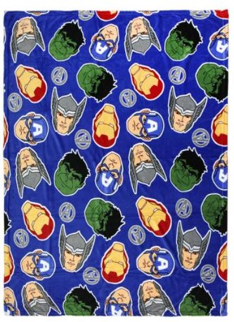 Fleece deka Marvel: Avengers (160 x 120 cm) modrý polyester