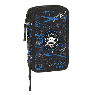Dvoudílné školní pouzdro Paul Frank: Rock N'Roll vzor 12019 28 položek (12,5 x 19,5 x 4 cm) černý polyester