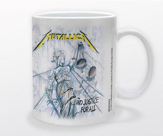 Bílý keramický hrnek Metallica: Justice For All (obsah 315 ml)