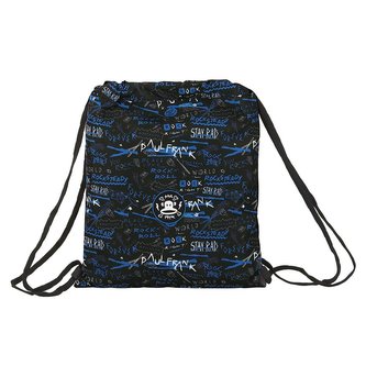 Batoh pytlík se šňůrkami gym bag Paul Frank: Rock N'Roll vzor 12019 (35 x 40 cm) černý polyester