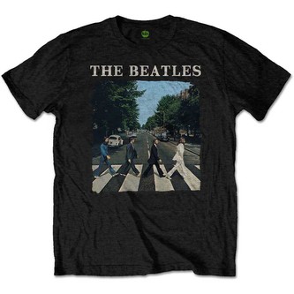 Pánské třičko The Beatles: Abbey Road & Logo (2XL) černé bavlna