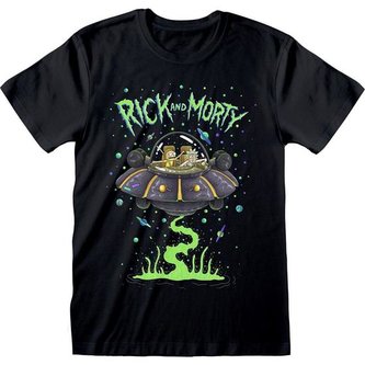 Pánské tričko Rick And Morty: Space Cruiser (M) černé bavlna
