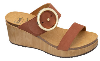 Scholl Zdravotní obuv - MALIBU` WEDGE Nub-W - Cognac 39