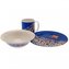 Snídaňový set FC Barcelona: Hrnek - miska - talíř (objem hrnku 200 ml|miska průměr 14,5 cm|talíř průměr 18,5 cm)