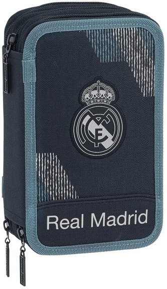 Trojdílné školní pouzdro FC Real Madrid: vzor 11834 - 41 školních potřeb (20,5 x 12,5 cm) polyester