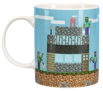 Keramický hrnek s nálepkami Minecraft: Minecraft Build Level (objem 325 ml)