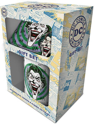 Dárkový set DC Comics: The Joker hrnek-přívěsek-tácek (objem hrnku 315 ml)