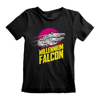Dětské tričko Star Wars|Hvězdné války: Millenium Falcon (9-11 let) černá bavlna