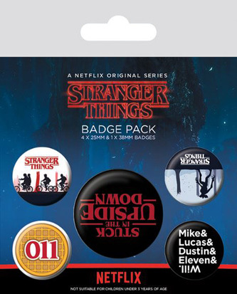 Placky Stranger Things: Upside Down set 5 kusů (25 mm|38 mm)