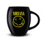 Černý keramický oválný hrnek Nirvana: Smiley (objem 425 ml)