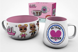Keramický set L.O.L. Surprise: Dolls (objem misky 858 ml|objem hrnku 385 ml)
