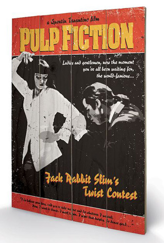 Obraz Pulp Fiction: Twist Contest malba na dřevě (40 cm x 59 cm)