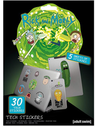 Samolepky na elektroniku Rick and Morty: Adventures (5 listů|30 kusů, 17 x 23 cm)