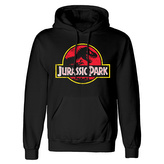 Pánská mikina Jurassic Park|Jurský Park: Classic Logo (S) černá bavlna polyester