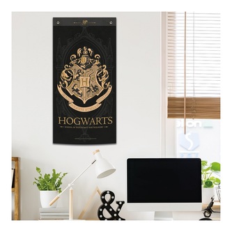 Prapor Harry Potter: Bradavice - Hogwarts (95 x 47 cm) černá látka
