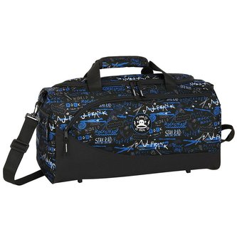 Cestovní sportovní taška Paul Frank: Rock N'Roll vzor 12019 (objem 31 litrů|50 x 25 x 25 cm) černý polyester