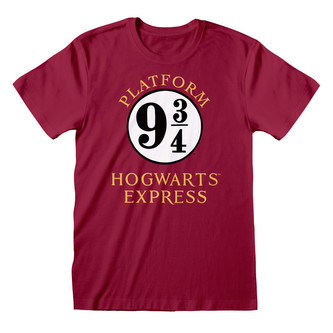 Pánské tričko Harry Potter: Hogwarts Express - vlak do Bradavic (L) červené bavlna