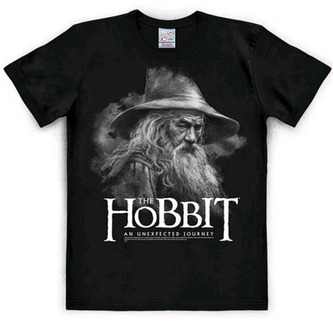 Pánské tričko Hobbit: Gandalf (L) černé bavlna