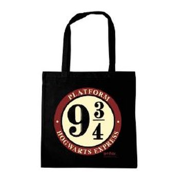 Shopping taška na rameno Harry Potter: Nástupiště 9 3/4 - Platform 9 3/4 (38 x 42 cm) černá bavlna
