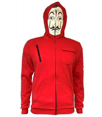 Pánská mikina La Casa De Papel|Papírový dům: Maska logo (M) červená bavlna