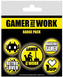 Placky Gaming: Gamer At Work Set 5 kusů (průměr 25 mm, 38 mm)