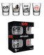 Sklenice štamprle AC/DC: Set 4 kusů (objem 60 ml|výška 6 cm)