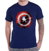 Pánské tričko Marvel|Captain America: Splat (L) modré bavlna