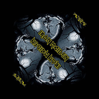 Multifunkční šátek Iron Maiden: Fear Of The Dark (55 x 55 cm) černá bavlna