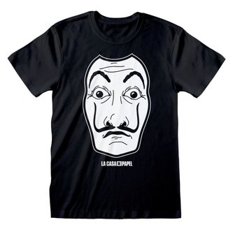 Pánské tričko Netflix|La Casa De Papel - Papírový dům: Maska (L) černé bavlna
