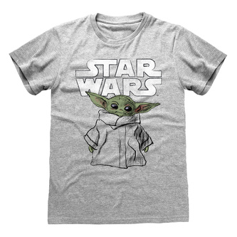 Pánské tričko Star Wars|Hvězdné Války TV seriál The Mandalorian: Child Sketch (M) šedé bavlna