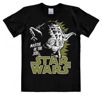 Pánské tričko Star Wars|Hvězdné války: Yoda (S) černá bavlna