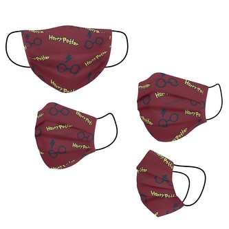 Ochranná rouška na ústa Harry Potter: Znaky (univerzální) vínový polyester