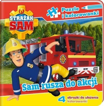 Strażak Sam. Puzzle i kolorowanki. Sam rusza