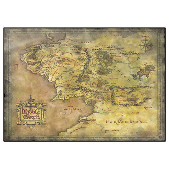 Podložka na stůl The Lord of the rings|Pán prstenů: Mapa Středozemě (49,5 cm x 34,5 cm)