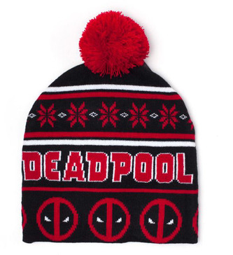 Přeložená úpletová zimní čepice Marvel|Deadpool: Christmas (universální)