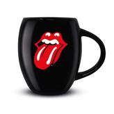 Černý keramický oválný hrnek The Rolling Stones: Lips - Jazyk (objem 425 ml)