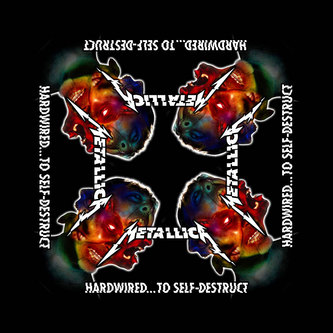 Multifunkční šátek Metallica: Hardwired To Self Destruct (55 x 55 cm) černá bavlna