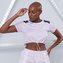 Dámské tričko CropTop Color Block Purple - LABELLAMAFIA - Velikost L