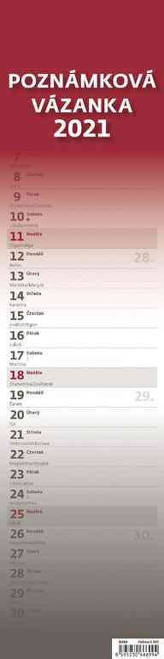Kalendář nástěnný 2022 - Poznámková vázanka