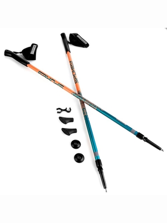 Spokey - MEADOW II Hole Nordic Walking 2-dílné, antish - černomodré se zelenou
