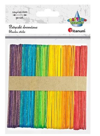 Drewniane patyczki karbowane 10x114mm mix 50szt