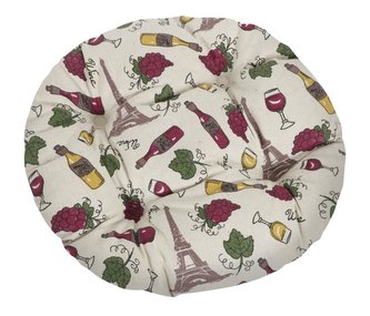 Sedák DANA prošívaný kulatý - víno - průměr 40 cm