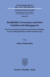 Bondholder Governance nach dem Schuldverschreibungsgesetz.